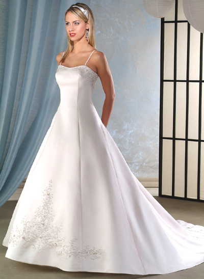 Modest Embroidered Bridal Gown / Wedding Dress BO002 - Click Image to Close