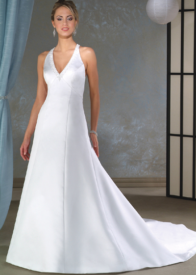 Orifashion HandmadeModest Simple Halter Wedding Dress BO005 - Click Image to Close