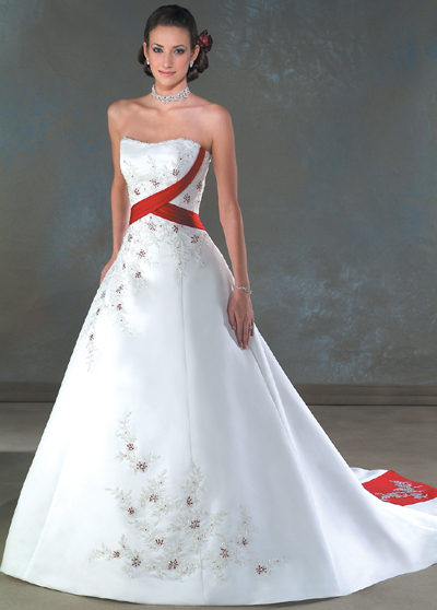 Orifashion HandmadeModest Wedding Dress with Contrasting Band De - Click Image to Close