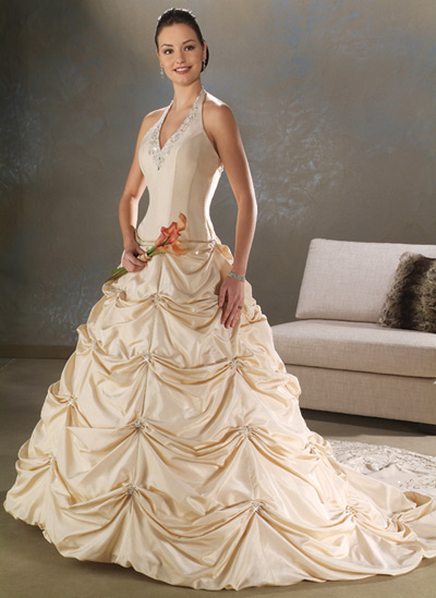 Orifashion HandmadeModest Halter Wedding Dress BO023 - Click Image to Close