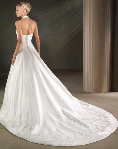 Orifashion HandmadeModest Halter Wedding Dress BO024 - Click Image to Close