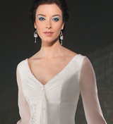 Orifashion HandmadeModest Silk Chiffon Wedding Dress BO040 - Click Image to Close