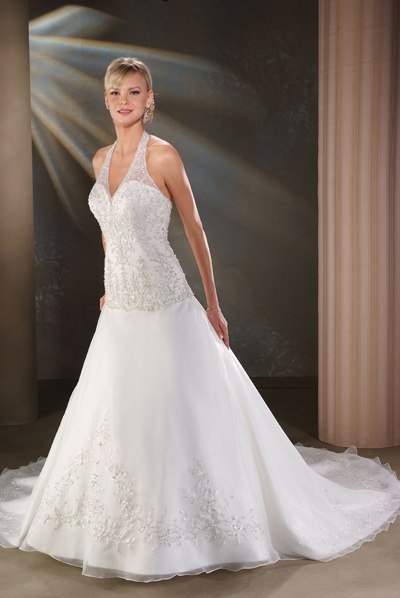 Orifashion HandmadeModest Halter Wedding Dress BO052 - Click Image to Close