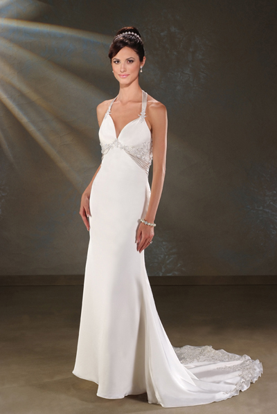 Orifashion HandmadeModest Handmade Charmeuse Wedding Dress BO076 - Click Image to Close