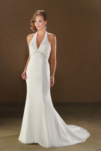 Modest Halter Bridal Gown / Wedding Dress BO078 - Click Image to Close