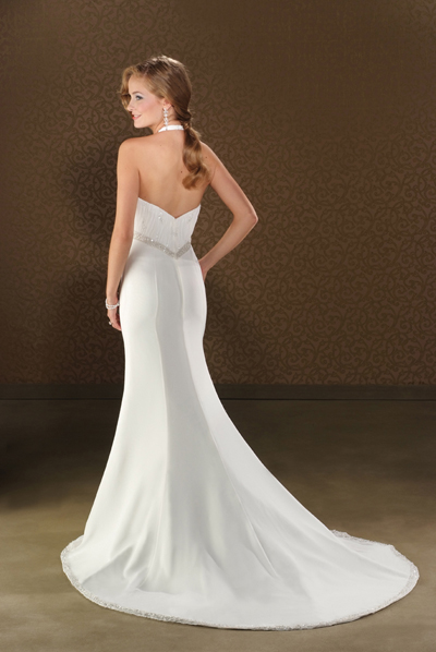Modest Halter Bridal Gown / Wedding Dress BO078 - Click Image to Close