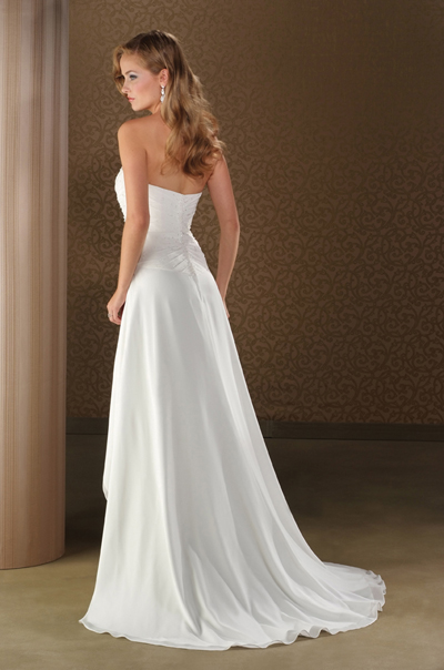 Orifashion HandmadeModest Unique High-low Wedding Dress BO082 - Click Image to Close