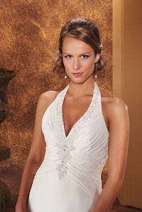 Modest Halter Bridal Gown / Wedding Dress BO086 - Click Image to Close