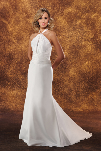 Orifashion HandmadeModest Unique Halter Wedding Dress BO105 - Click Image to Close