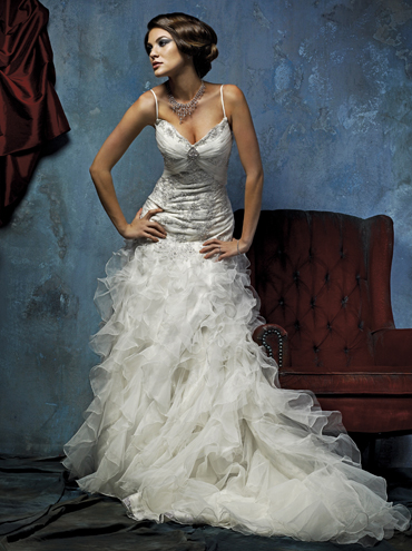 Wedding Dress_Spaghettie straps 10C182 - Click Image to Close