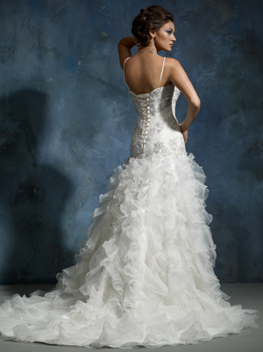 Wedding Dress_Spaghettie straps 10C182 - Click Image to Close