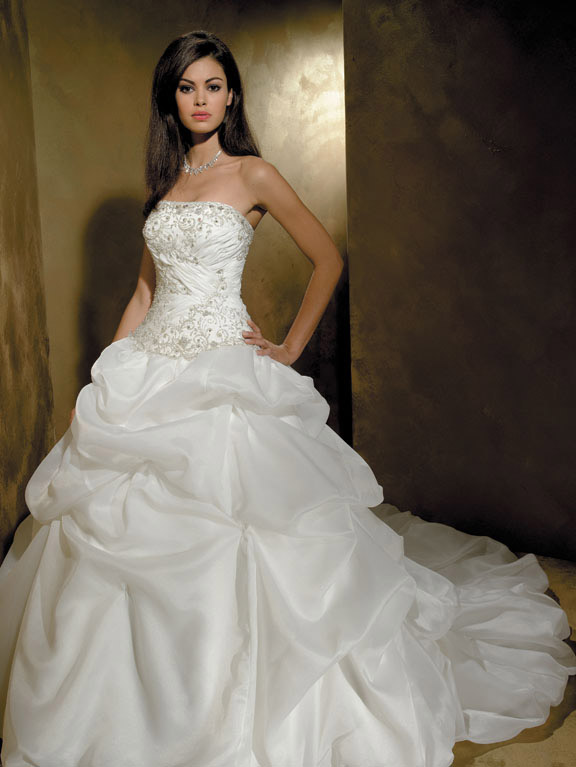 Orifashion HandmadeRomantic Silk Satin Organza Wedding Dress AL0 - Click Image to Close