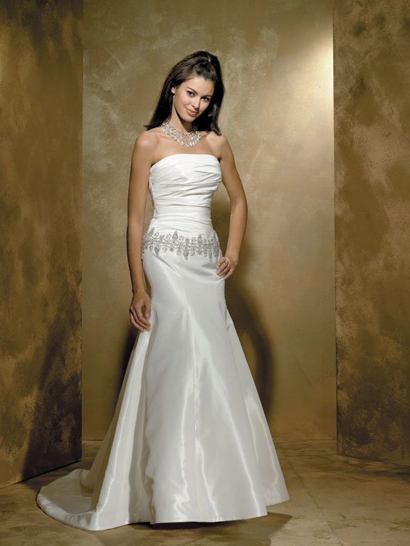 Orifashion HandmadeSilk Taffeta Wedding Dress with Jeweled Waist