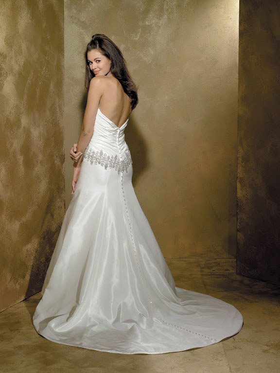 Orifashion HandmadeSilk Taffeta Wedding Dress with Jeweled Waist - Click Image to Close