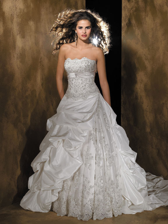 Orifashion HandmadeRomantic Pick-up Silk Taffeta Wedding Dress A - Click Image to Close