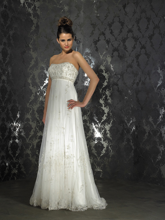 Orifashion HandmadeHandmade Embroidered Empire Wedding Dress AL1 - Click Image to Close