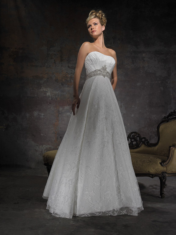 Orifashion HandmadeRomantic Lace Empire Wedding Dress AL136 - Click Image to Close