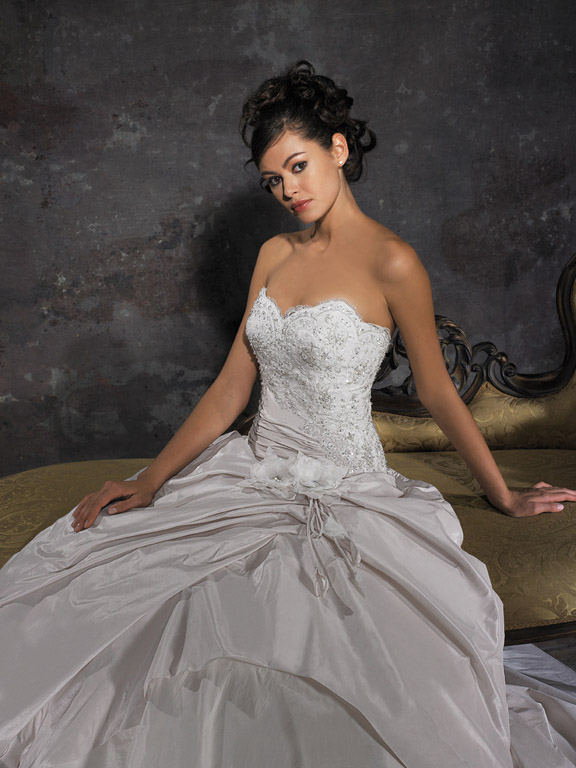 Orifashion HandmadeRomantic Silk Taffeta Wedding Dress AL137 - Click Image to Close