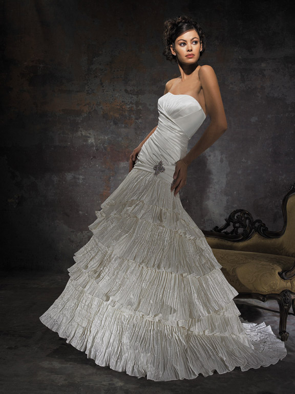 Orifashion HandmadeUnique Crinkled Design Wedding Dress AL144 - Click Image to Close