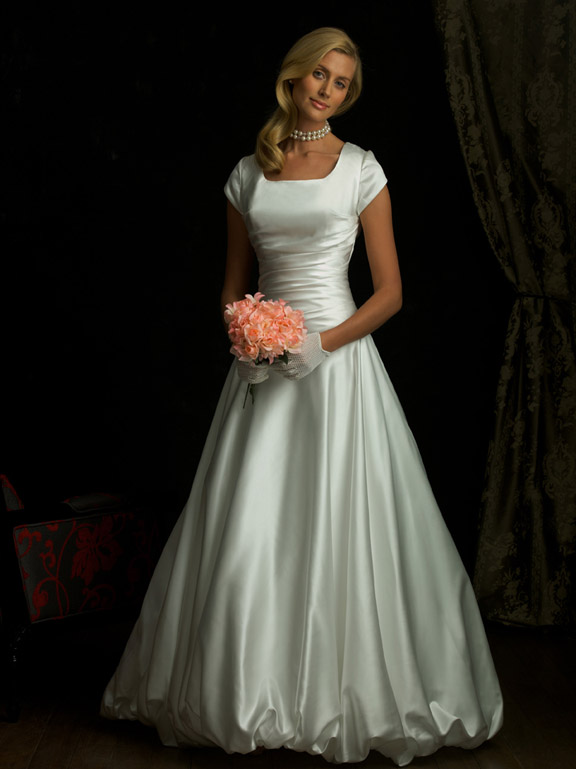 Orifashion HandmadeModest Wedding Dress with Short Sleeves BO204 - Click Image to Close