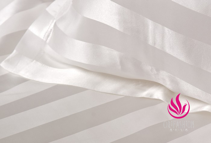 Orifashion Silk Bedding 4PCS Set Jacquard Stripes King Size BSS0