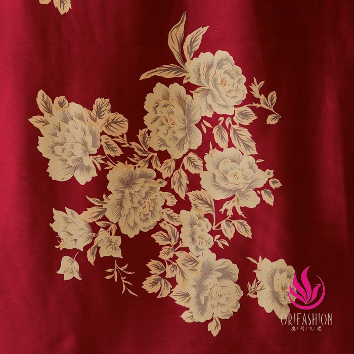 Orifashion Silk Bedding 6PCS Set Printed Floral Pattern King Siz