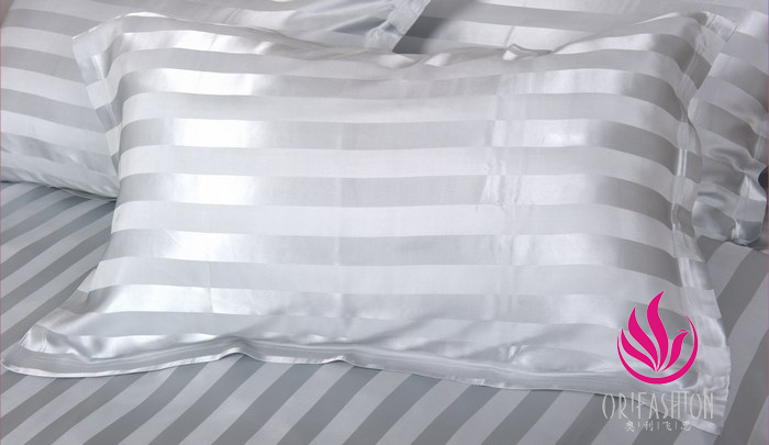 Orifashion Silk Bedding 6PCS Set Jacquard Stripes Queen Size BSS