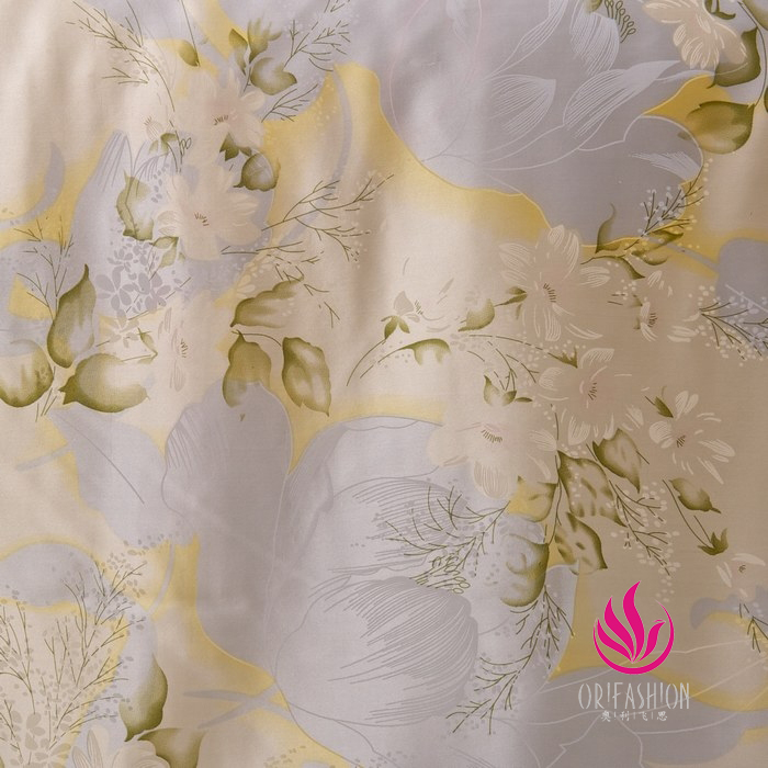 Orifashion Silk Bedding 4PCS Set Printed Floral Patterns King Si - Click Image to Close