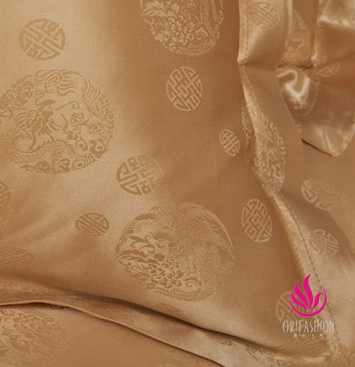 Orifashion Silk Bedding 6PCS Set Jacquard Pattern Queen Size BSS