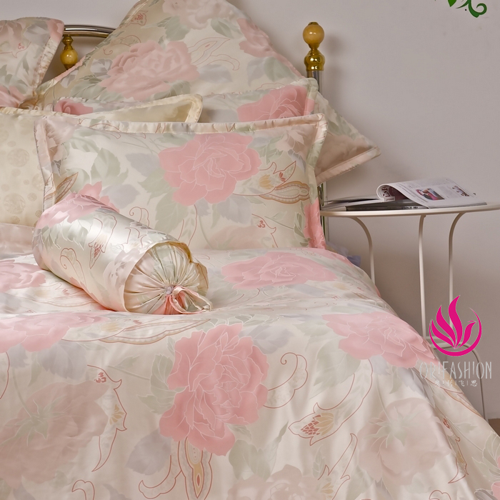 Seamless Orifashion Silk Bedding 4PCS Set Printed Pattern Queen