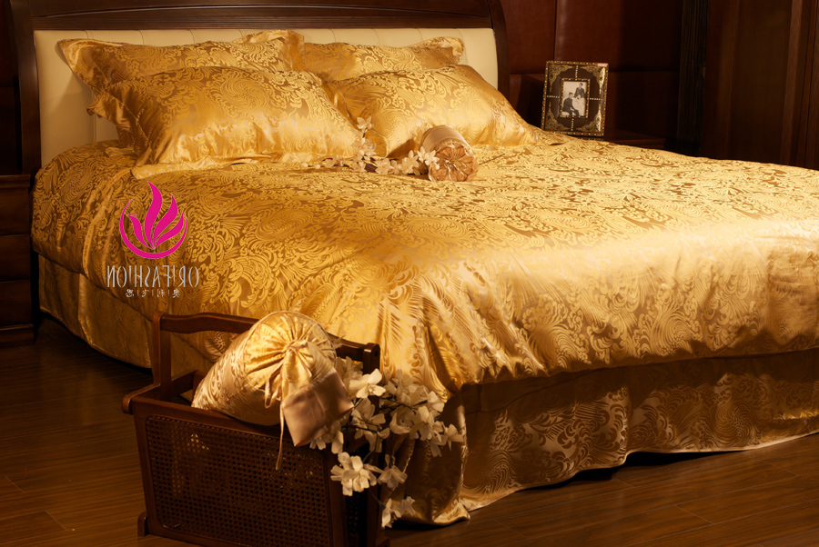 Seamless Jacquard Orifashion Silk Bedding 6PCS Set King Size BSS - Click Image to Close