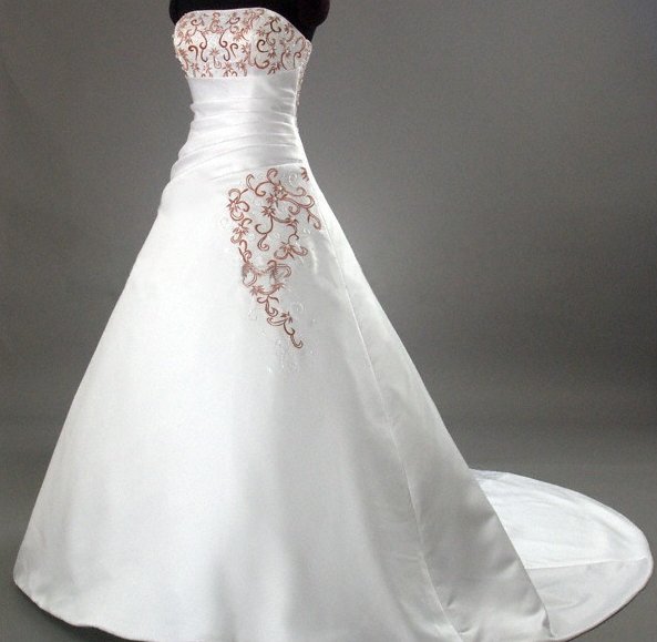 Orifashion HandmadeModest Embroidered Wedding Dress BO015 - Click Image to Close