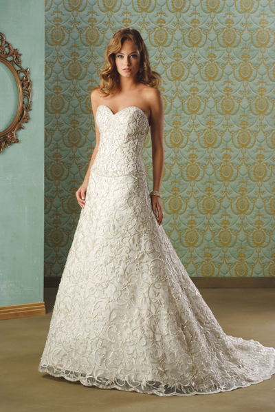 Embroidered Strapless A-Line Bridal Gown / Wedding Dress EG63 - Click Image to Close