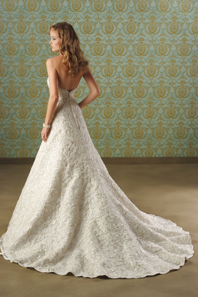 Embroidered Strapless A-Line Bridal Gown / Wedding Dress EG63 - Click Image to Close