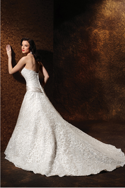 Embroidered Strapless A-Line Bridal Gown / Wedding dress EG64 - Click Image to Close