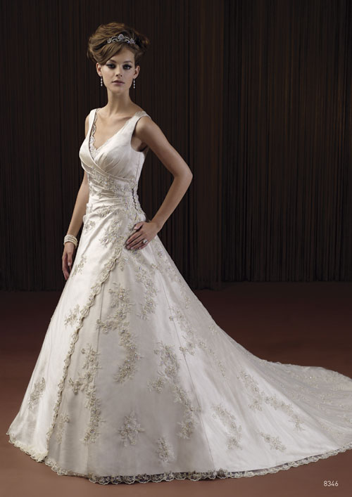 Golden collection wedding dress / gown GW152 - Click Image to Close