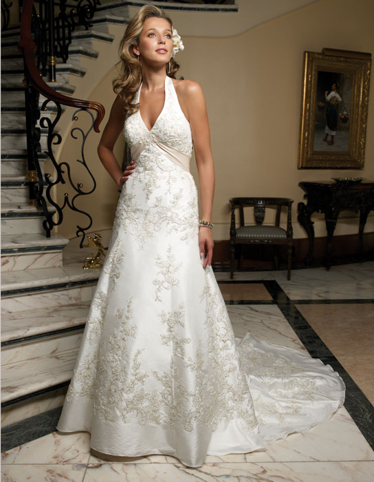 Golden collection wedding dress / gown GW197 - Click Image to Close