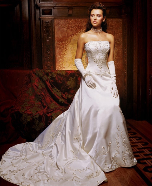 Orifashion HandmadeLuxury Embroidered and Beaded Bridal Gown EG5 - Click Image to Close