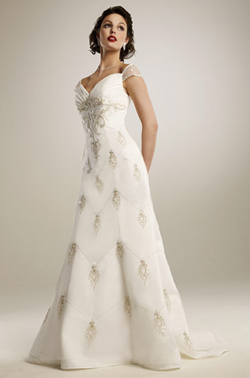 Wedding Dress_Lace cap sleeves SC199 - Click Image to Close