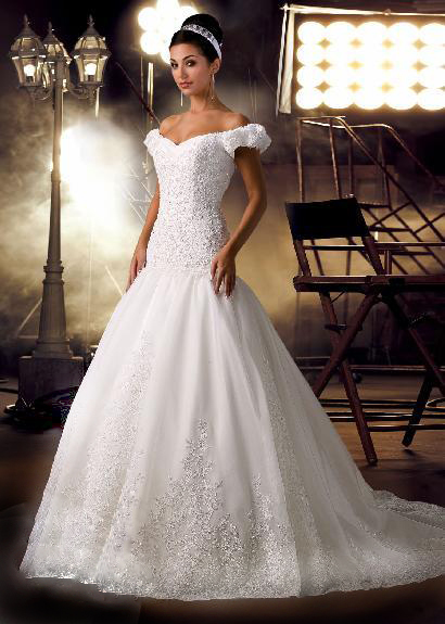 Wedding Dress_Shoulder off straps SC300 - Click Image to Close