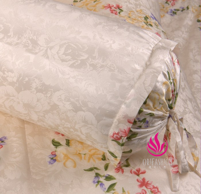 Silk Charmeuse Duvet Cover Printed Floral Patterns SDV018 - Click Image to Close