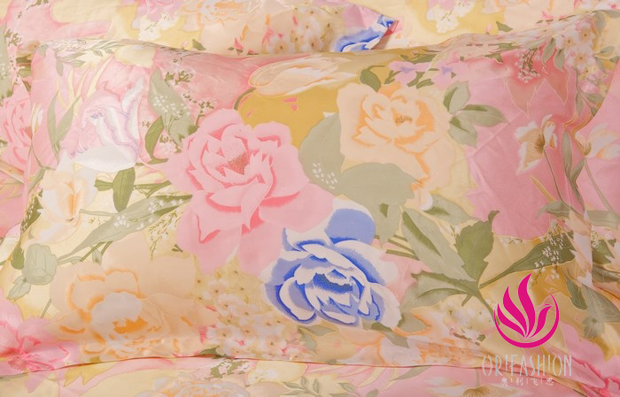 Silk Charmeuse Duvet Cover Printed Floral Patterns SDV026 - Click Image to Close