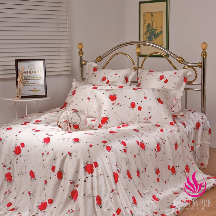 Silk Charmeuse Duvet Cover Printed Floral Patterns SDV034 - Click Image to Close