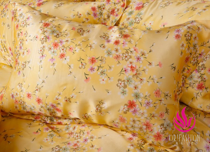 Silk Charmeuse Duvet Cover Printed Floral Patterns SDV036 - Click Image to Close