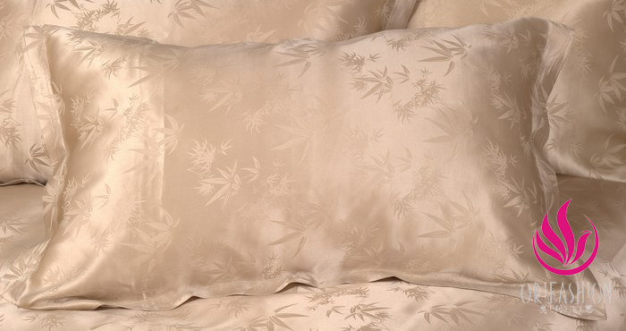 Orifashion Silk Pillow Sham Jacquard Bamboo Leaves (set of 2) SP