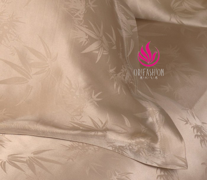 Orifashion Silk Pillow Sham Jacquard Bamboo Leaves (set of 2) SP - Click Image to Close