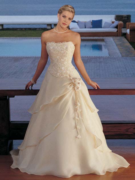 Orifashion Handmadestrapless wedding dress / gown 066 - Click Image to Close