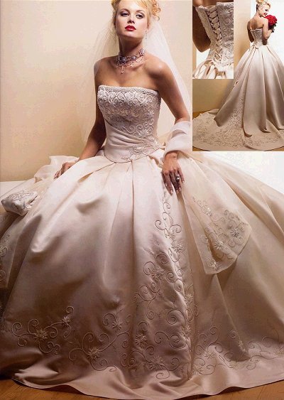Orifashion Handmadestrapless wedding dress / gown 090 - Click Image to Close