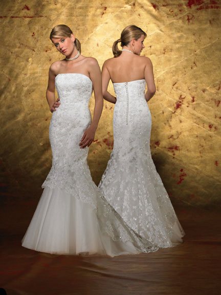 Orifashion Handmadestrapless wedding dress / gown 100 - Click Image to Close
