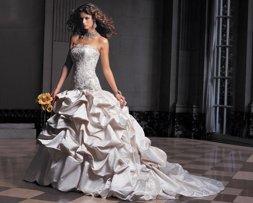 Orifashion Handmadestrapless wedding dress / gown 300 - Click Image to Close